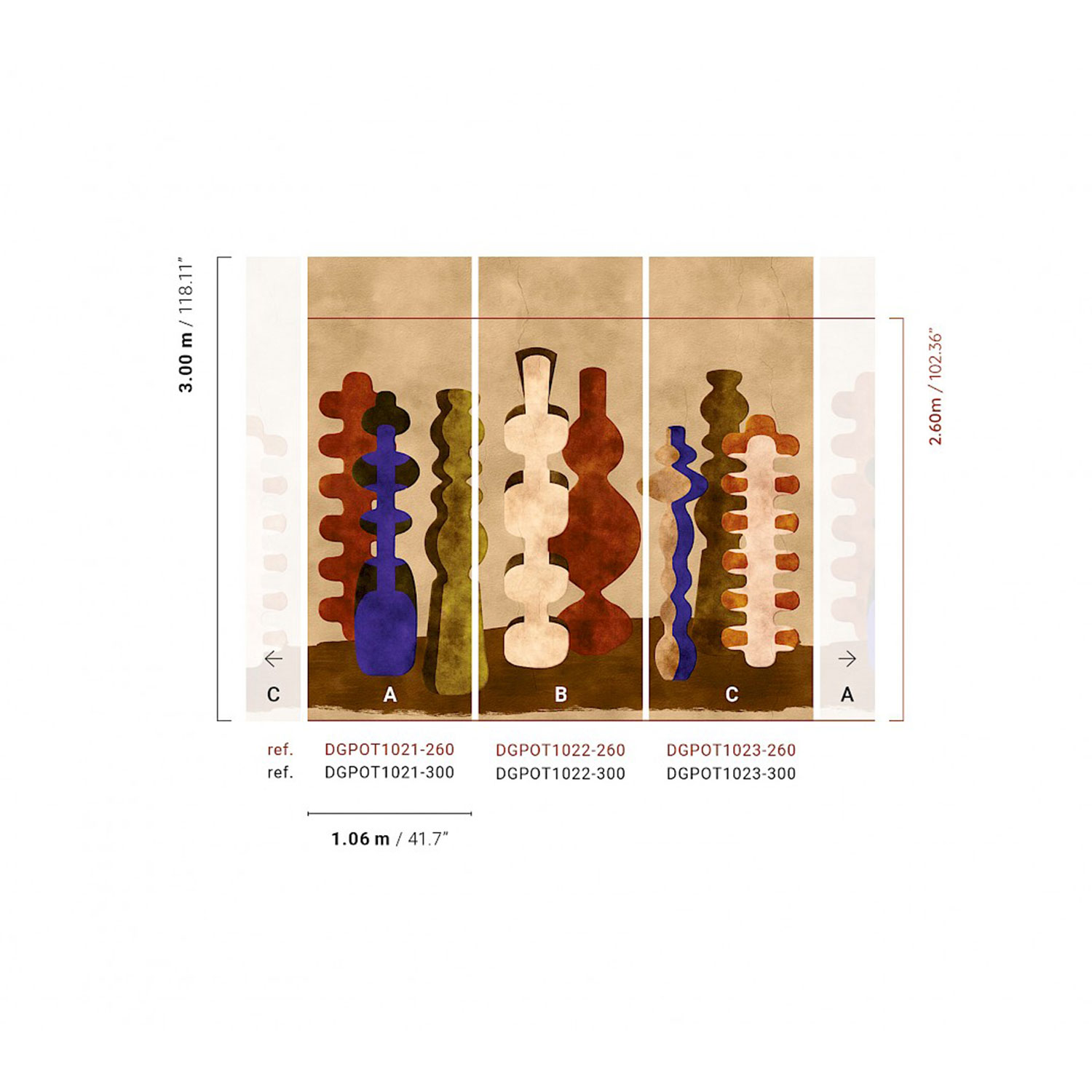 POTTERIES INDIGO 1021>1023 - Image 2