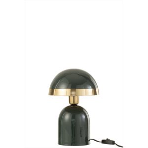 Table Lamp Gold Border Metal Shiny Dark Green
