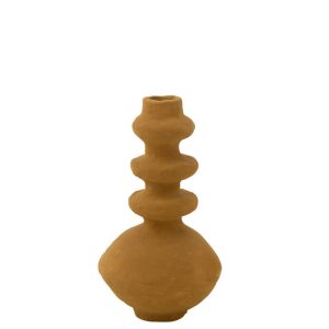 Pot Triple Paper Mache Yellow