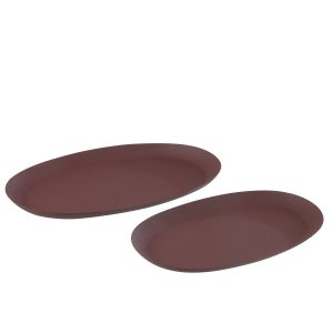 Set Of 2 Plates Maroon Rust