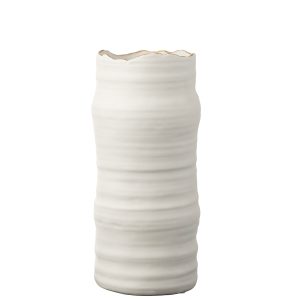 Vase Waves Porcelain White/Gold
