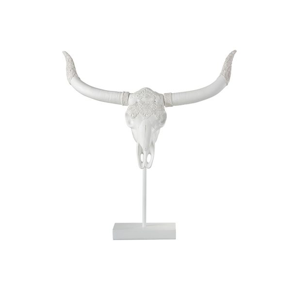 Skull Deer On Foot Polyresin White